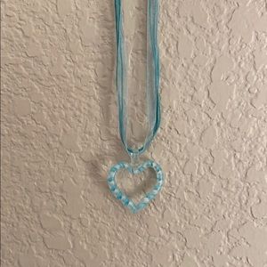 Blue and light blue heart necklace